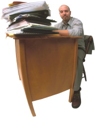 man at desk